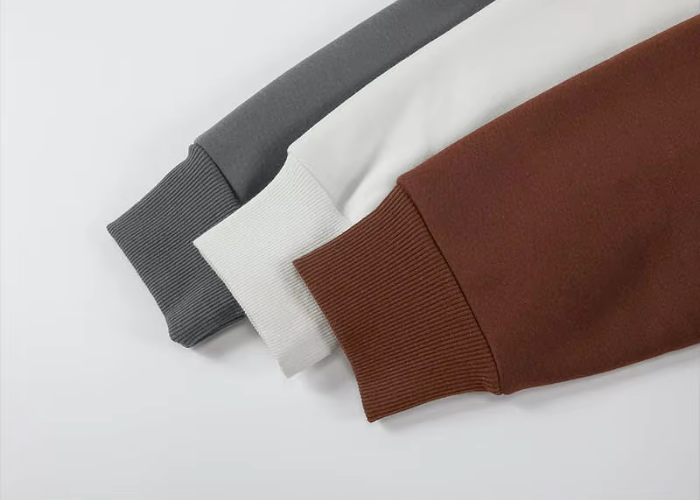 Cotton Fleece hoodie Ribbed Cuff of Sleeve