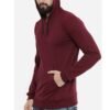 Classic hoodie with ribbed cuffs and hem, providing a snug fit.