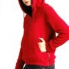 Various women’s custom cotton fleece hoodies on display, showcasing color and design options.