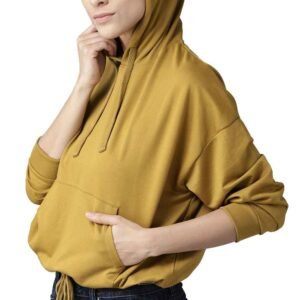 Display of women’s cotton fleece hoodies, available for bulk orders with full customization.
