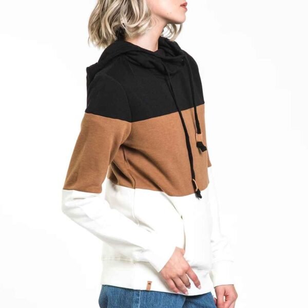 Trendy hoodie with an adjustable hood and contemporary design.