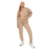 Customizable Women’s Cotton Fleece Tracksuit in pastel pink with ribbed cuffs and hem.