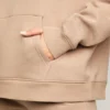Close-up of Polyester/Cotton Fleece fabric with a plush and cozy texture