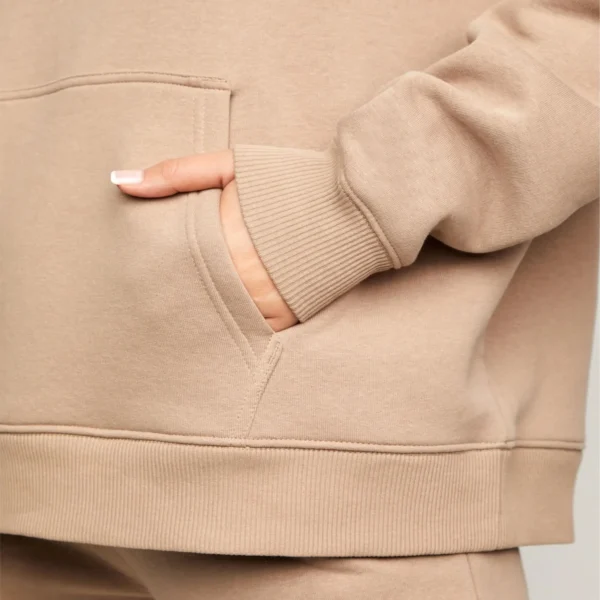 Close-up of Polyester/Cotton Fleece fabric with a plush and cozy texture