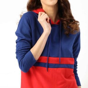 Customizable women’s cotton fleece hoodie, perfect for logos and unique designs.