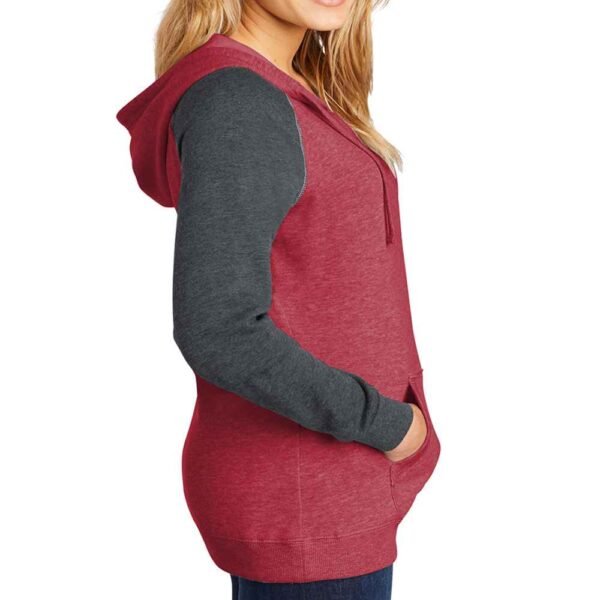 Customizable women’s cotton fleece hoodie, perfect for prints.