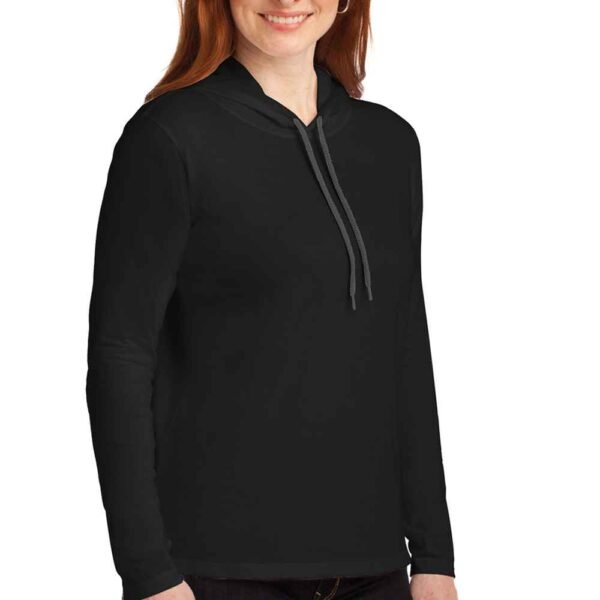 Stylish women’s hoodie, made from soft cotton fleece for customization.
