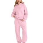 Soft and durable cotton fleece tracksuit for women, perfect for customization and casual wear.