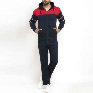 Custom fit French Terry tracksuit for men, offering soft comfort and a chic casual look.