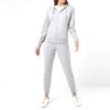 Women’s fleece tracksuit set featuring a zip-up jacket and matching pants, perfect for casual or active wear.