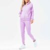 Comfortable women’s cotton-blend fleece tracksuit with a zip-up top and coordinating pants for a stylish look.