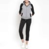 Soft and durable women’s tracksuit with a zip-up jacket and coordinating pants for casual or athletic wear.