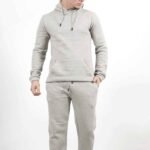 Customizable men's fleece tracksuit, ideal for logos and bulk orders.