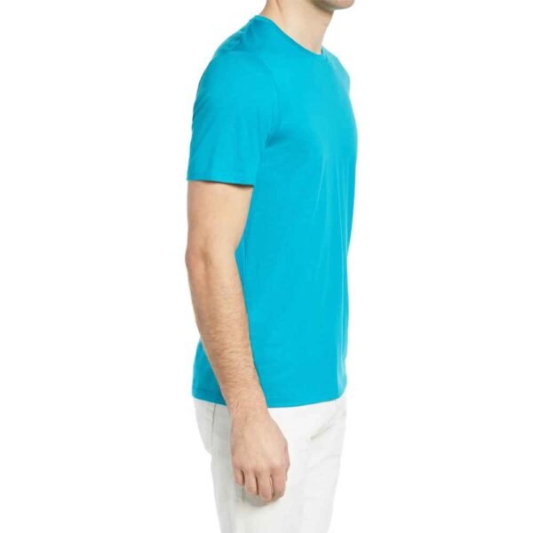 Men’s cotton blend T-shirt, designed for versatility with comfortable fabric and options for brand customization.