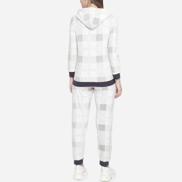 Women's cotton fleece tracksuit featuring a lightweight design, blending comfort with a sleek look.