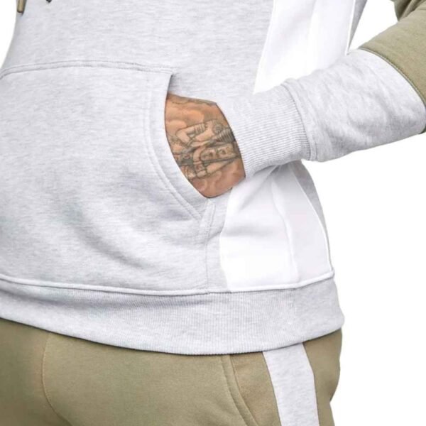 Men’s cotton fleece tracksuit showing off its breathable and flexible fabric.