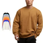 Customizable Cotton Fleece Sweatshirt in navy blue, featuring a soft and warm texture