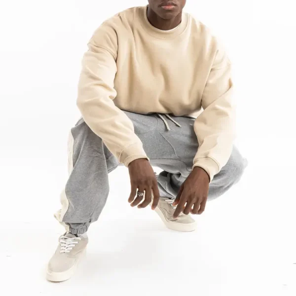 Front view of Organic Cotton Fleece Sweatshirt with ribbed cuffs and customizable design