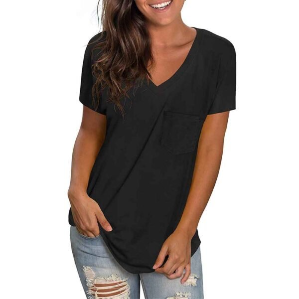 Zoomed-in image of fabric and stitching from EspectOne’s custom women’s tee.
