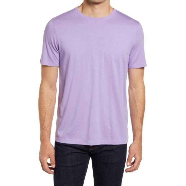 Custom casual tees for men, featuring a cotton polyester jersey blend, available wholesale.
