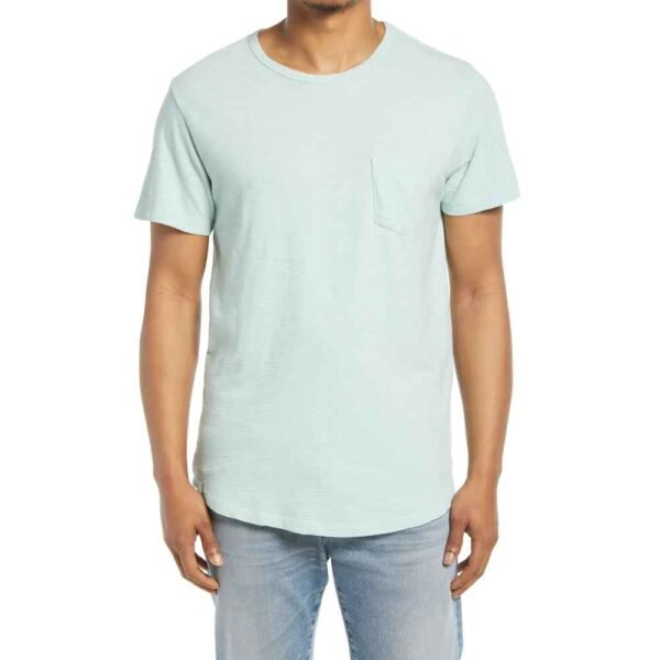 Custom-made casual t-shirts for men, using a soft cotton polyester blend, available for bulk purchase.