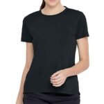 100% cotton women’s t-shirt with a crew neck, perfect for custom branding.