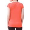 Customizable crew neck t-shirt for women, made with a cotton-polyester blend fabric.
