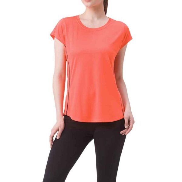 Comfortable and stylish women’s cotton-polyester blend t-shirt with a classic crew neck.