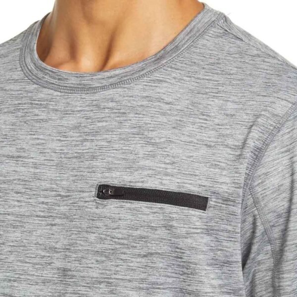 High-quality custom stretch fit T-Shirt for men, focusing on its breathable, flexible material.