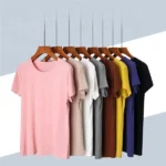 Custom 100% Cotton Women T-Shirt - jersey Fabric, Solid Crew Neck for Half Sleeve