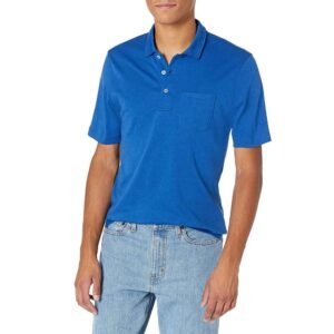 Men’s custom pique cotton polo shirt offering a relaxed fit and ideal for casual everyday use.