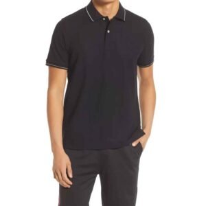 Classic pique cotton polo shirt for men that’s customizable and ideal for casual daily comfort.