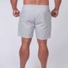 Back view of men’s custom French Terry shorts, highlighting relaxed fit and smooth cotton texture.