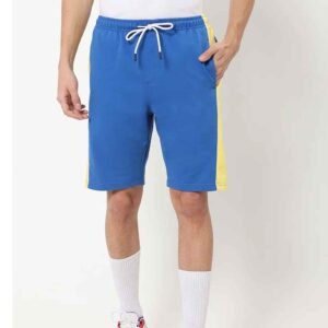 Flat lay of 100% cotton French Terry shorts, highlighting clean stitching and minimalist design.