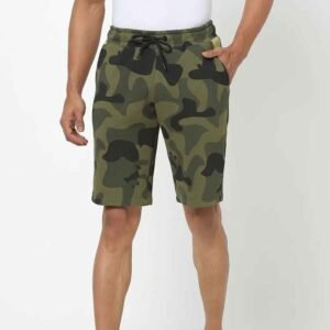 Angled view of French Terry cotton shorts, emphasizing natural drape and everyday versatility.