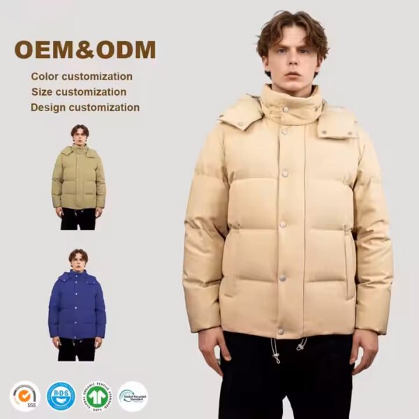 EspectOne Designer Men’s Down Jacket – Warm Waterproof Custom Bubble Jacket for Winterwear Brands