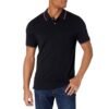 Close-up image highlighting the texture and design of a men’s pique polo shirt.
