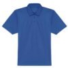 Sustainable organic polo shirt with short sleeves and ribbed collar.