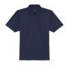 Breathable organic cotton polo shirt laid flat showing texture and detail.