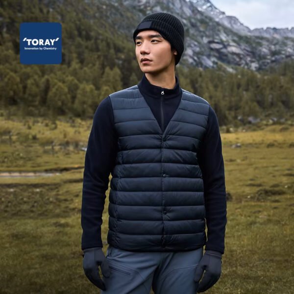 EspectOne Custom Windproof Goose Down Vest for Men – Lightweight and Warm for Layered Winter Outfits
