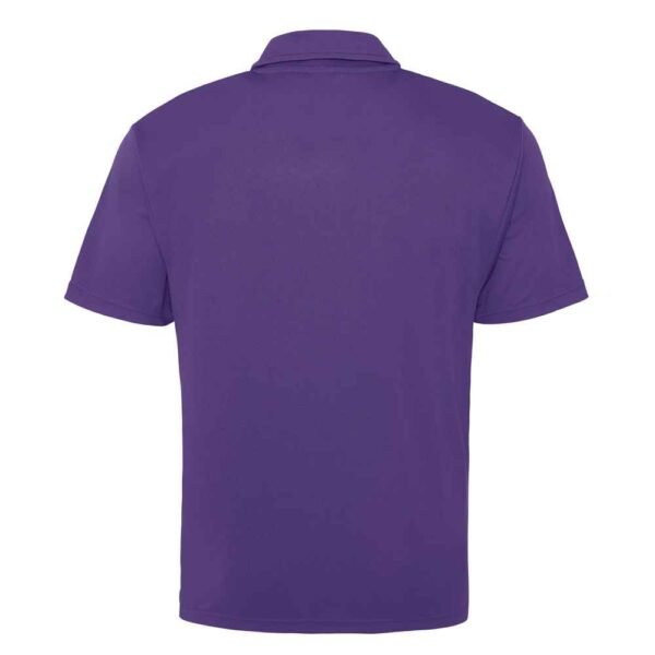 Cotton piqué polo shirt laid flat, showing clean structure and collar shape.