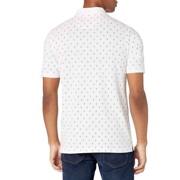 First image in gallery showing detailed stitching and button design of a men’s polo shirt.