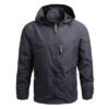 Custom Unisex Zip Bomber Hoodie – Black Windbreaker Jacket - Image 3