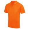 Organic cotton piqué polo shirt laid flat, highlighting buttons and ribbed collar.