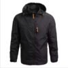 Black Custom Zip Bomber Hoodie by EspectOne – Lightweight Unisex Windbreaker Jacket with OEM Branding Options
