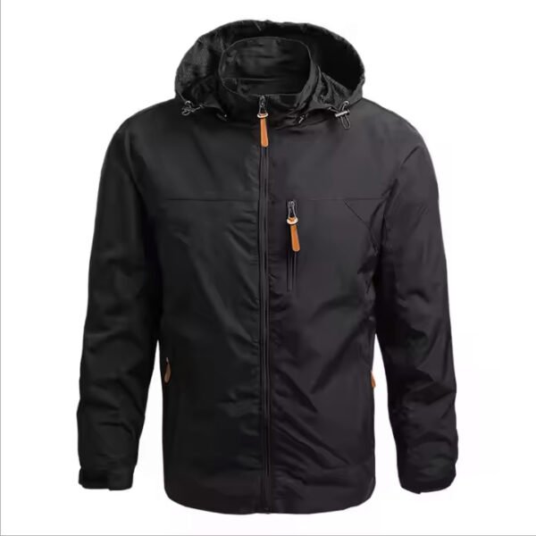 Black Custom Zip Bomber Hoodie by EspectOne – Lightweight Unisex Windbreaker Jacket with OEM Branding Options