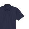 Organic cotton piqué shirt backside image, emphasizing fabric flow and seams.