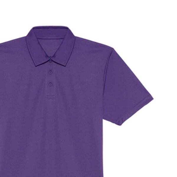 Rear image of soft cotton polo shirt laid flat, with clean stitching lines.