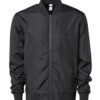 Custom Logo Men’s Lightweight Bomber Jacket in classic zip-up style with ribbed collar and cuffs.