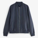 Custom Logo Blue Bomber Jacket – Shower-Resistant Fit